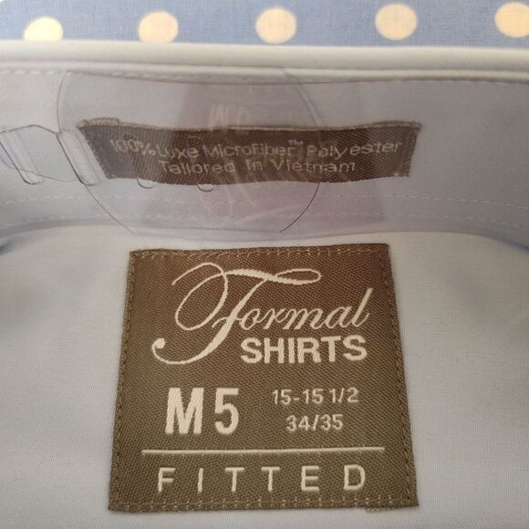 MEN'S SLIM FIT MICROFIBER TUXEDO SHIRT. LIGHT BLUE. - Picture 5 of 5